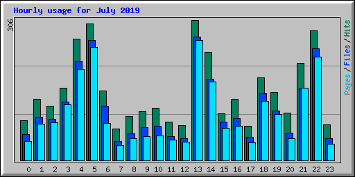 Hourly usage for July 2019