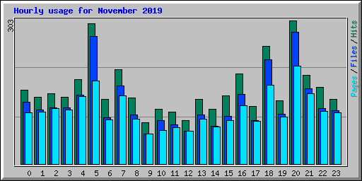 Hourly usage for November 2019