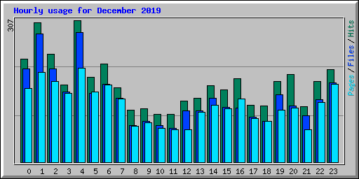 Hourly usage for December 2019