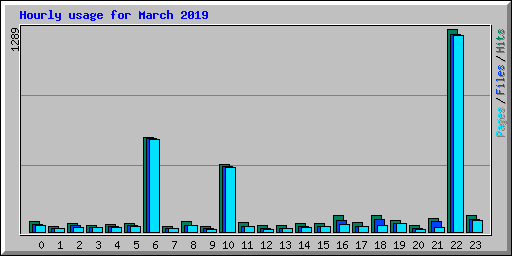 Hourly usage for March 2019