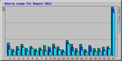 Hourly usage for August 2019