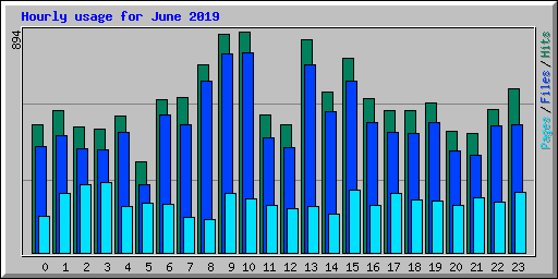 Hourly usage for June 2019