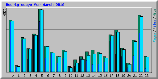 Hourly usage for March 2019