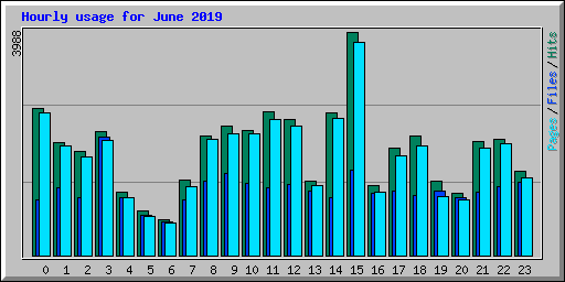 Hourly usage for June 2019