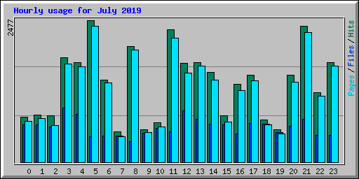 Hourly usage for July 2019